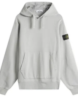 Bluza z kapturem Stone Island Popover – perłowa szarość