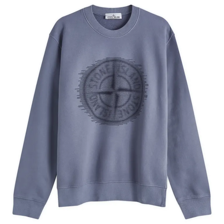Stone Island Badge Print Crew Neck Sweatshirt Stone Island Badge Print Crew Neck Sweatshirt