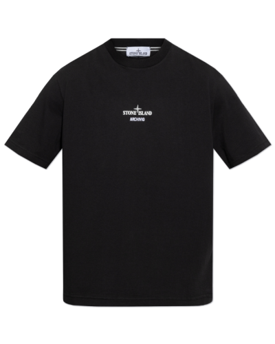 Stone Island CZARNY T-shirts z logo