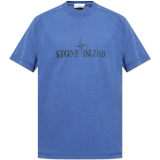 Stone Island NIEBIESKI T-shirt z logo