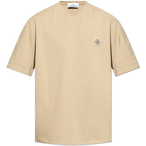 Stone Island beżowy T-shirt z logo