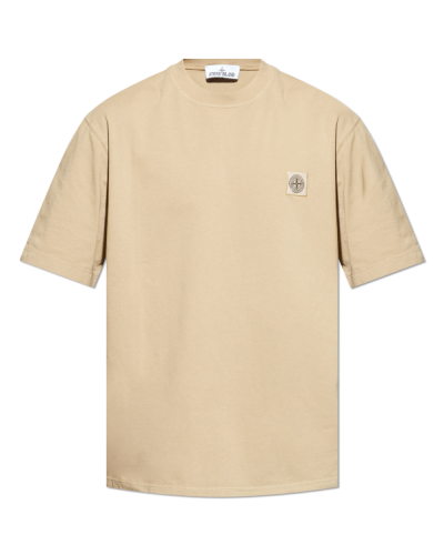 Stone Island beżowy T-shirt z logo