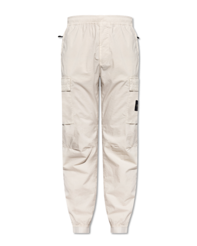 Stone Island kremowy Spodnie z logo