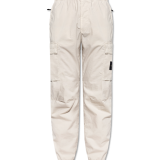 Stone Island kremowy Spodnie z logo