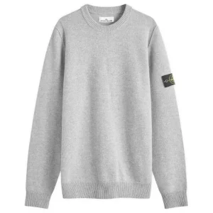 Sweter Stone Island z okrągłym dekoltem – melanżowo-szary